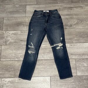 Hollister Dark Blue Distressed Skinny Jeans